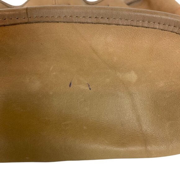 Coach Leather No 588-5703 Drawstring Flap Bucket Bag Tan Crossbody Made In USA - Picture 10 of 14